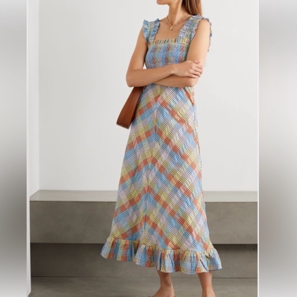 Ganni Dresses & Skirts - GANNI multicolor seersucker plaid dress